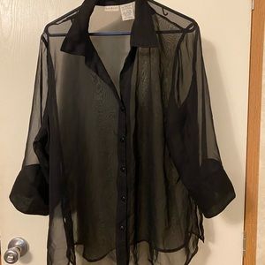 White stag plus Sheer Black 3/4 sleeve